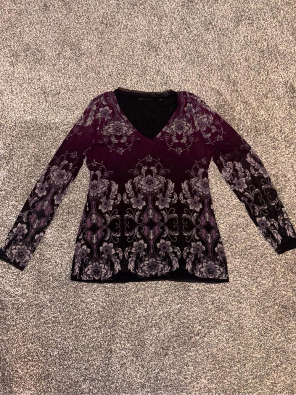 Y2K V neck mesh blouse with grunge whimsygoth design